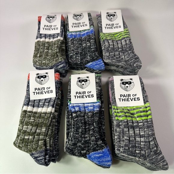 **18 Pack NEW Pair of Thieves Men's Striped Boot Crew Socks - Picture 1 of 4